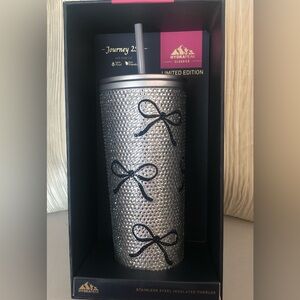 Silver Bling with Bow Tumbler - Hydrapeak 25oz Stainless Steel with Straw Lid